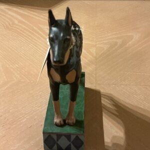Jim Shore Black and Tan Dog Sculpture